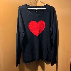 Navy Blue/Red Heart GAP Sweater LG